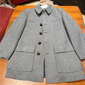 Pendleton Gray Wool Pea Coat with Button Front